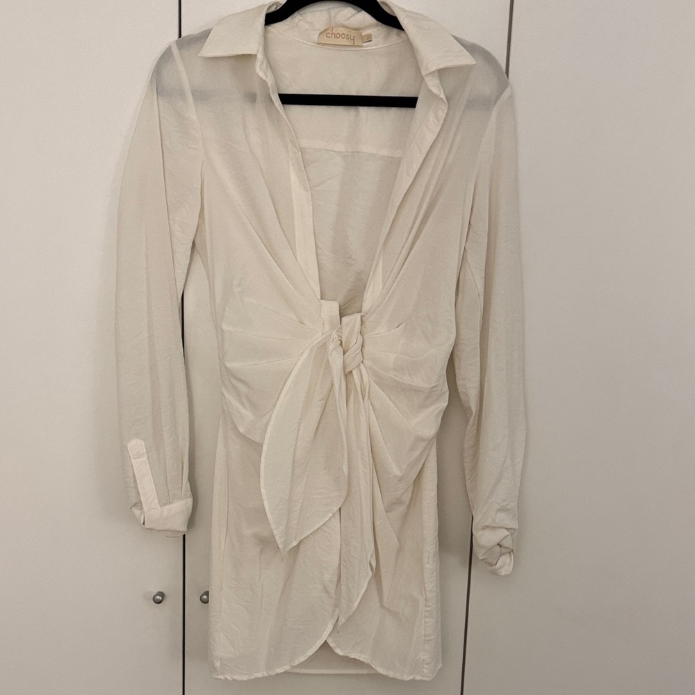 Choosy Ivory Tie-Front Swim Coverup